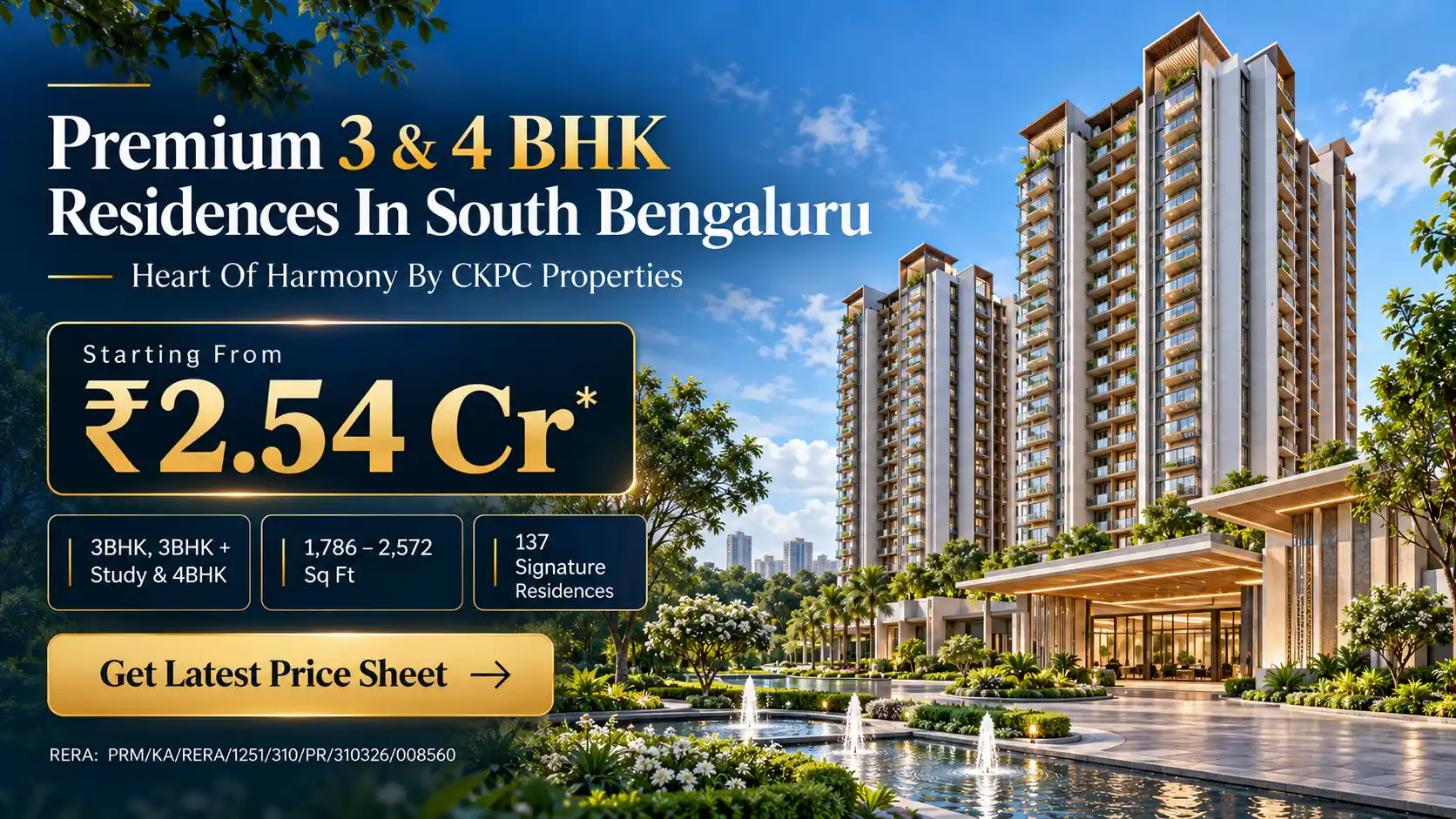CKPC Heart Of Harmony 3 And 4 BHK Apartments On Hosur Main Road